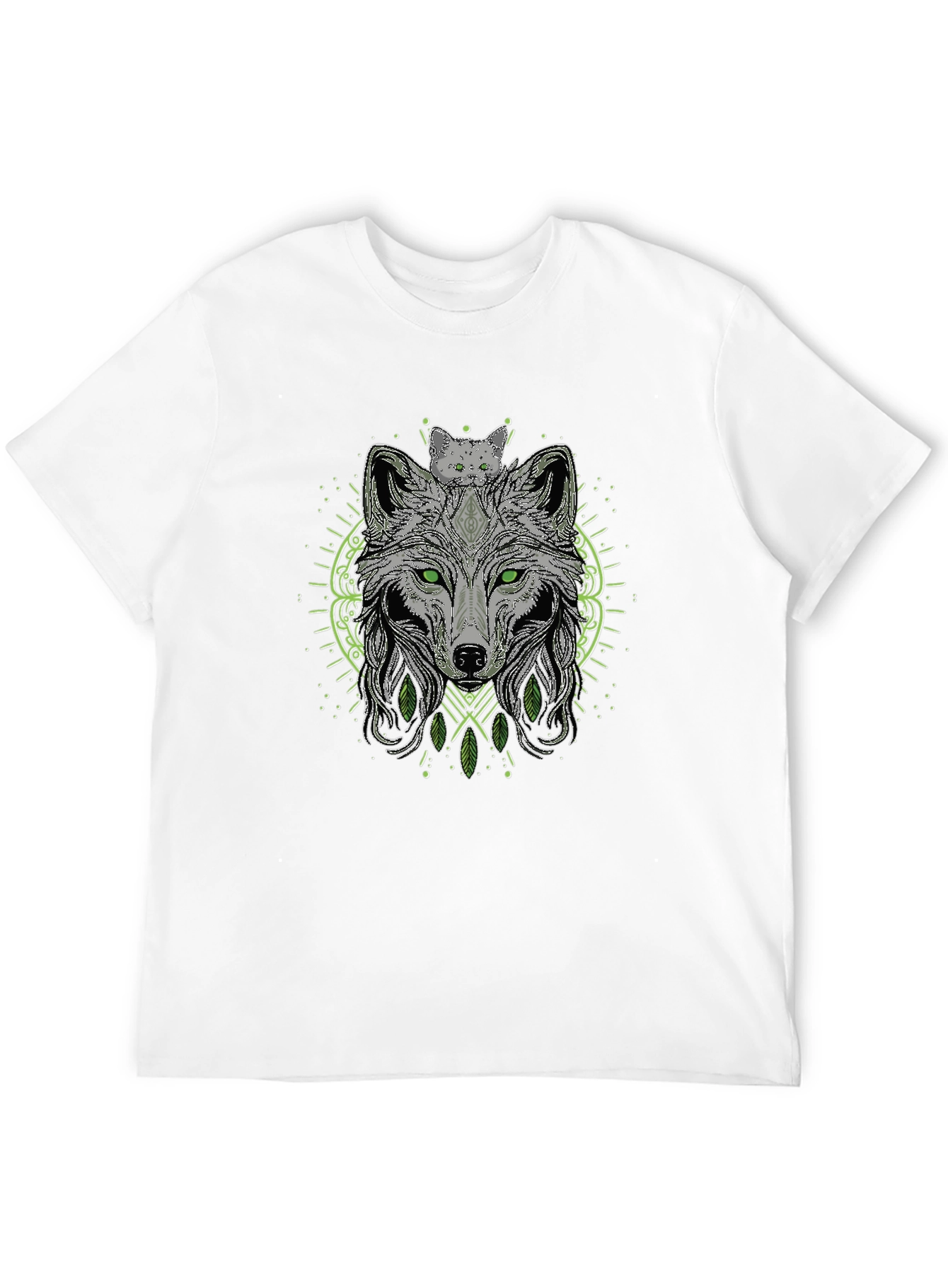 Wolf & Cat Graphic Tee - Black T-Shirt