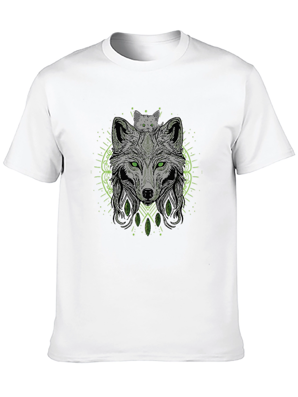 Wolf & Cat Graphic Tee - Black T-Shirt