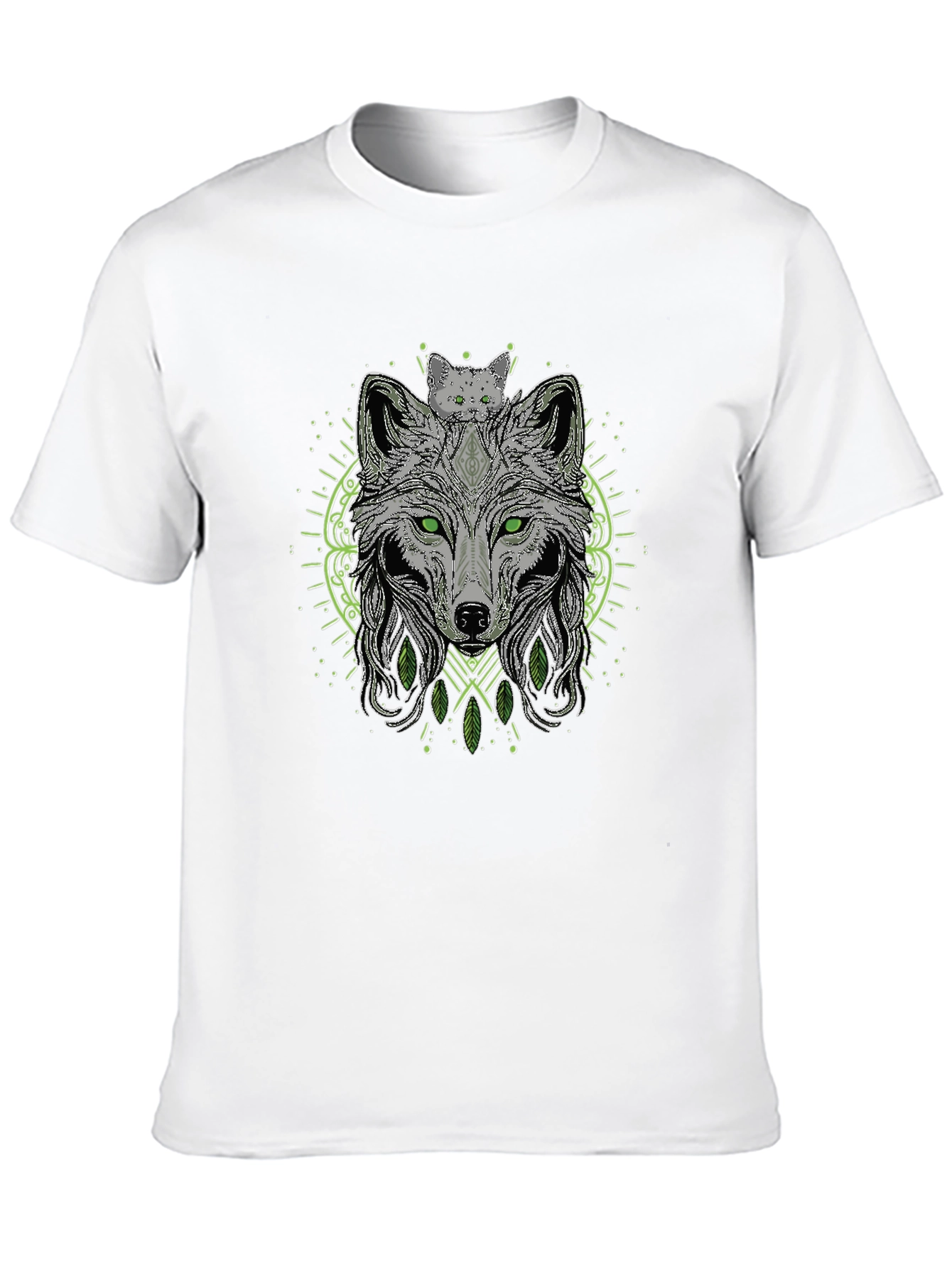 Wolf & Cat Graphic Tee - Black T-Shirt