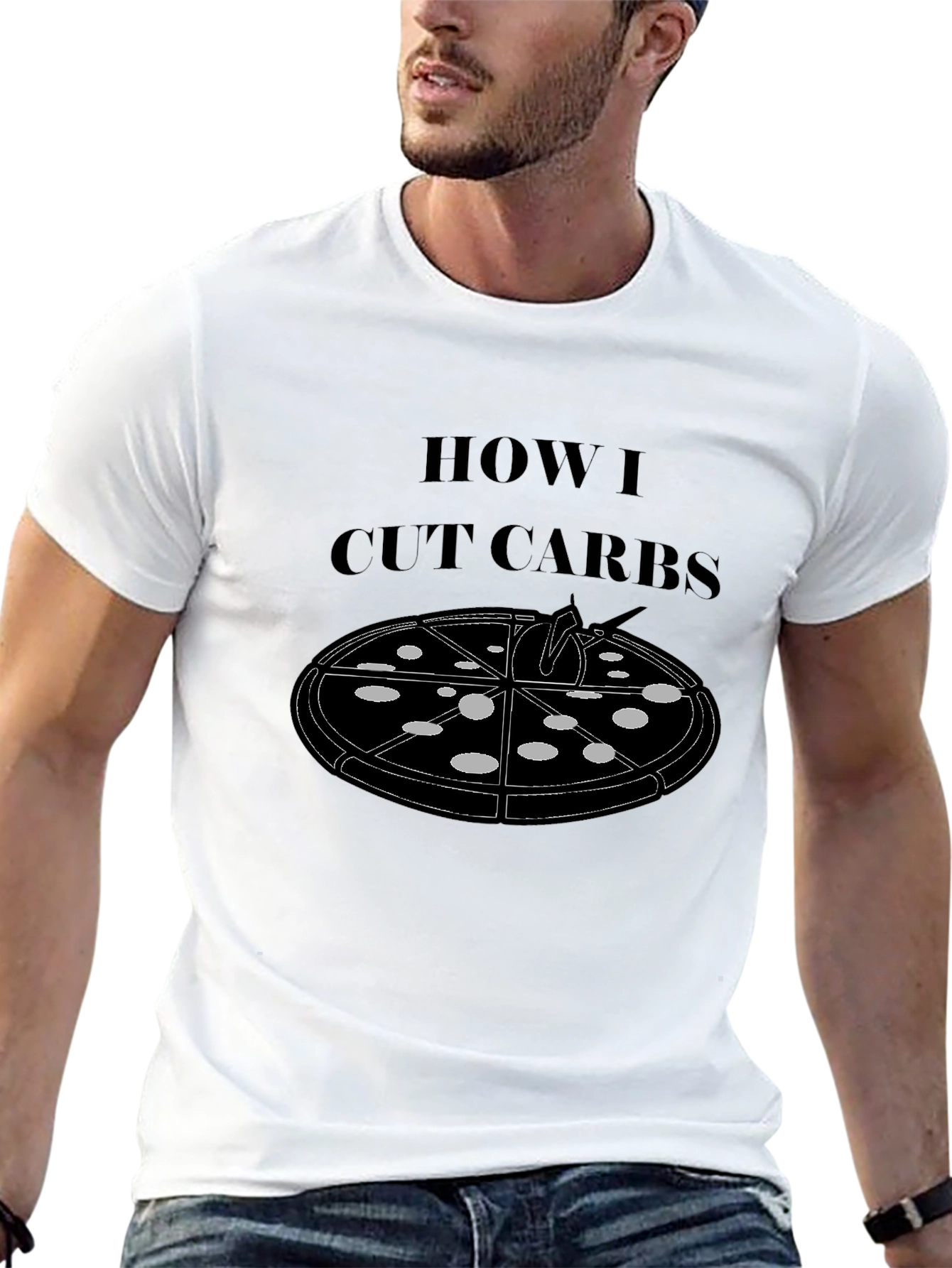 How I Cut Carbs Pizza Graphic T-Shirt