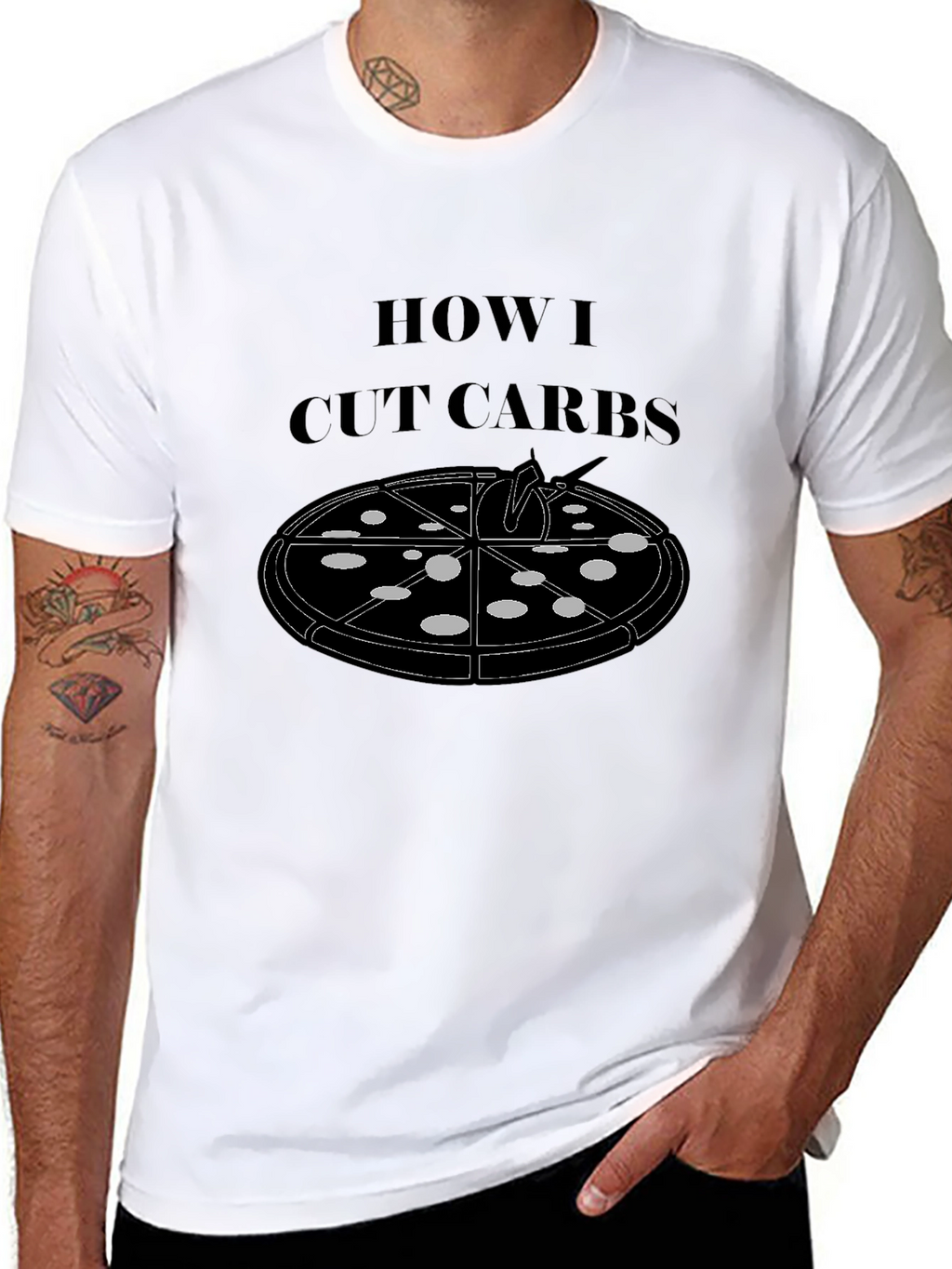 How I Cut Carbs Pizza Graphic T-Shirt