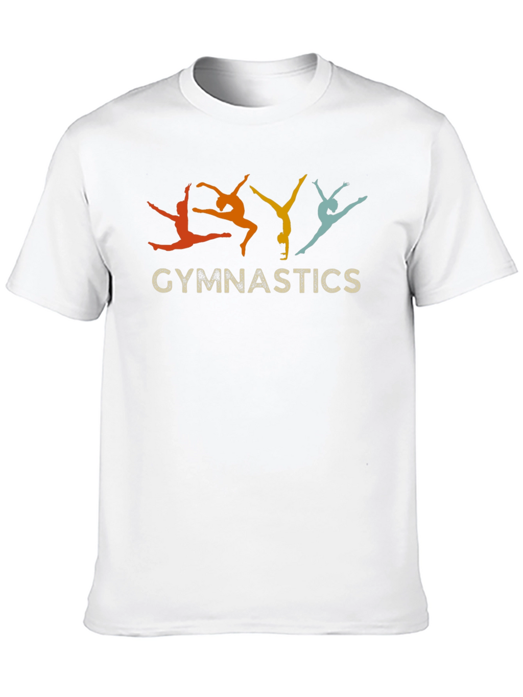 Gymnastics Retro Style Black T-Shirt