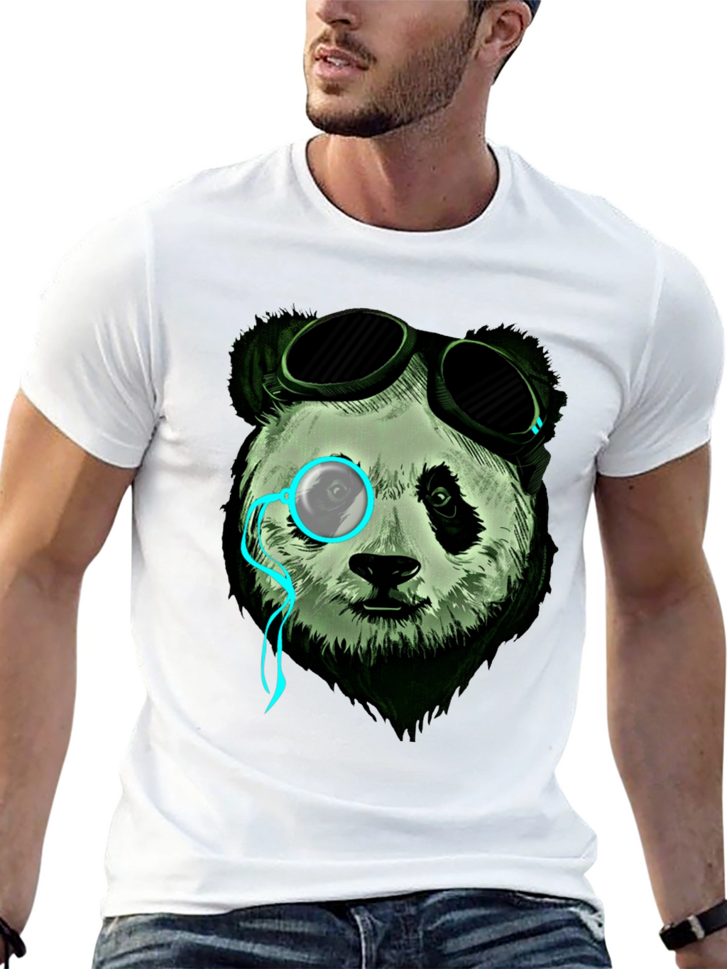 Steampunk Panda Graphic Tee - Cool & Unique Design