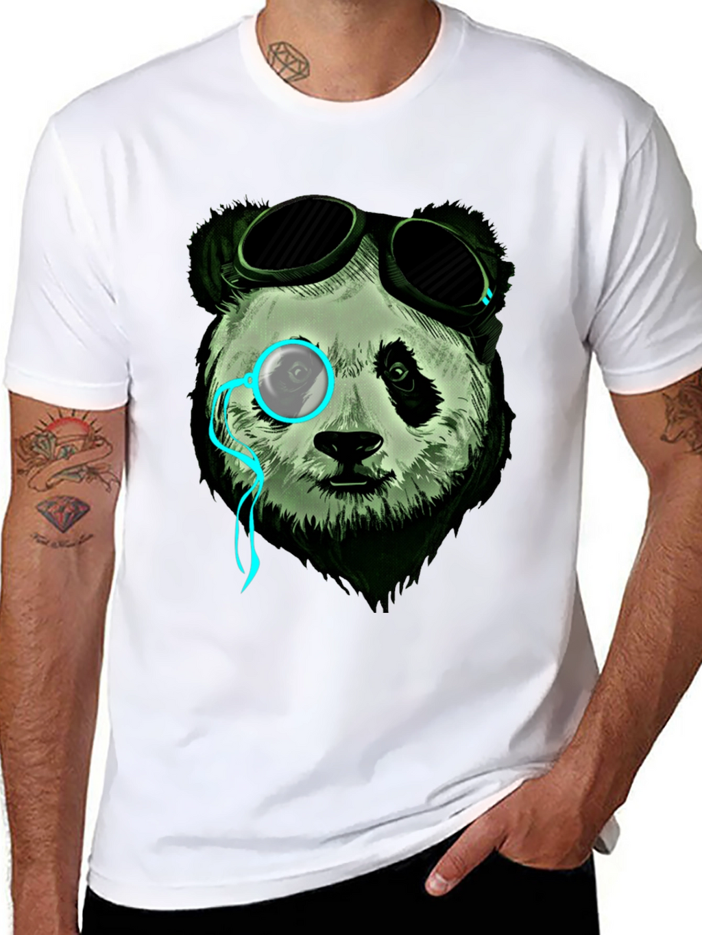 Steampunk Panda Graphic Tee - Cool & Unique Design