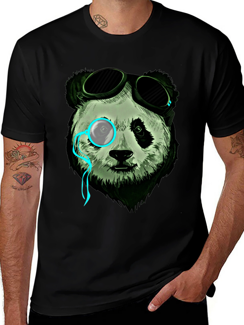 Steampunk Panda Graphic Tee - Cool & Unique Design