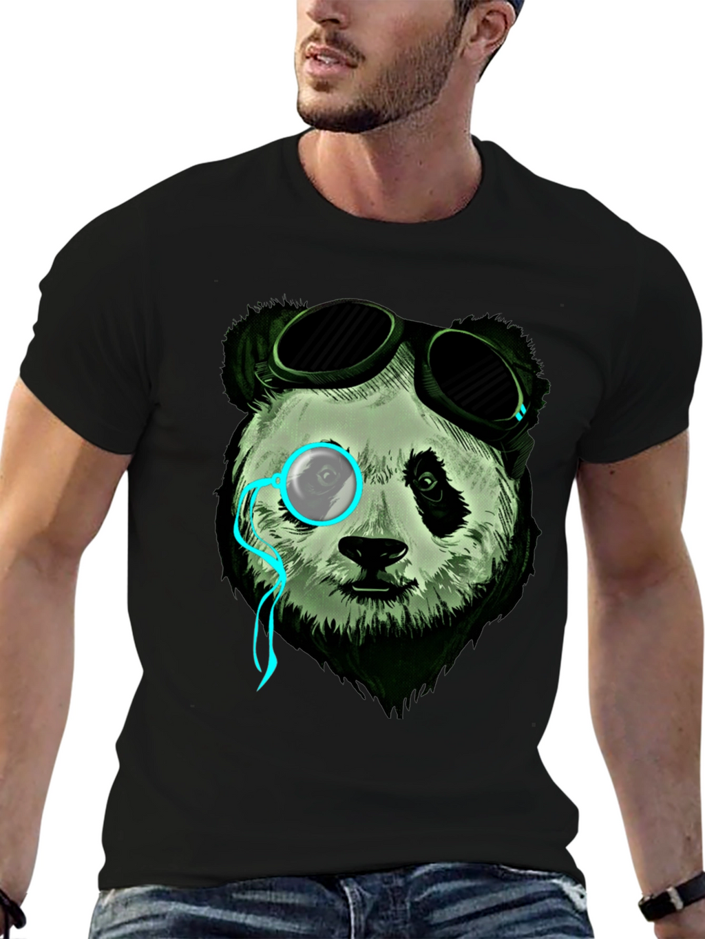 Steampunk Panda Graphic Tee - Cool & Unique Design