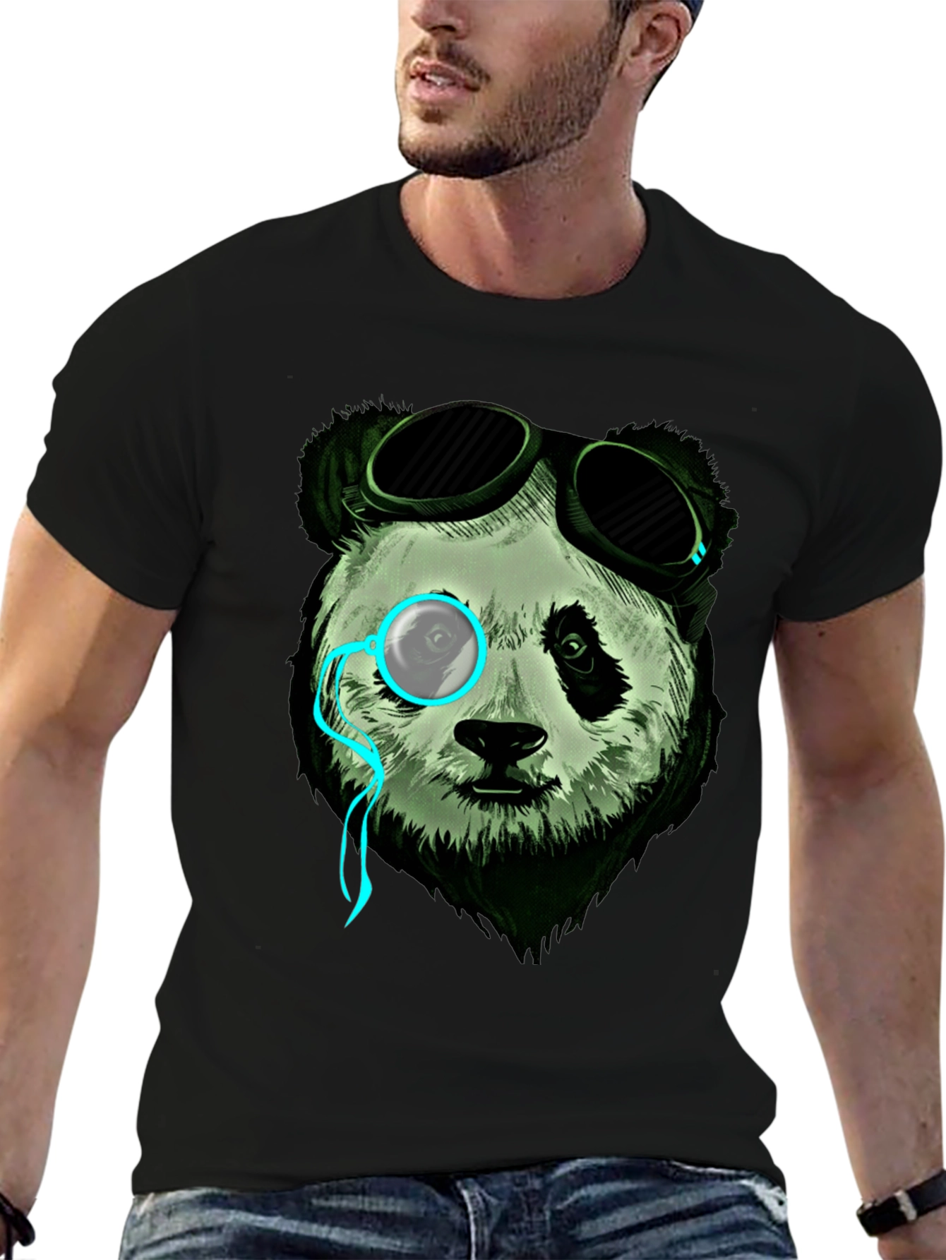 Steampunk Panda Graphic Tee - Cool & Unique Design