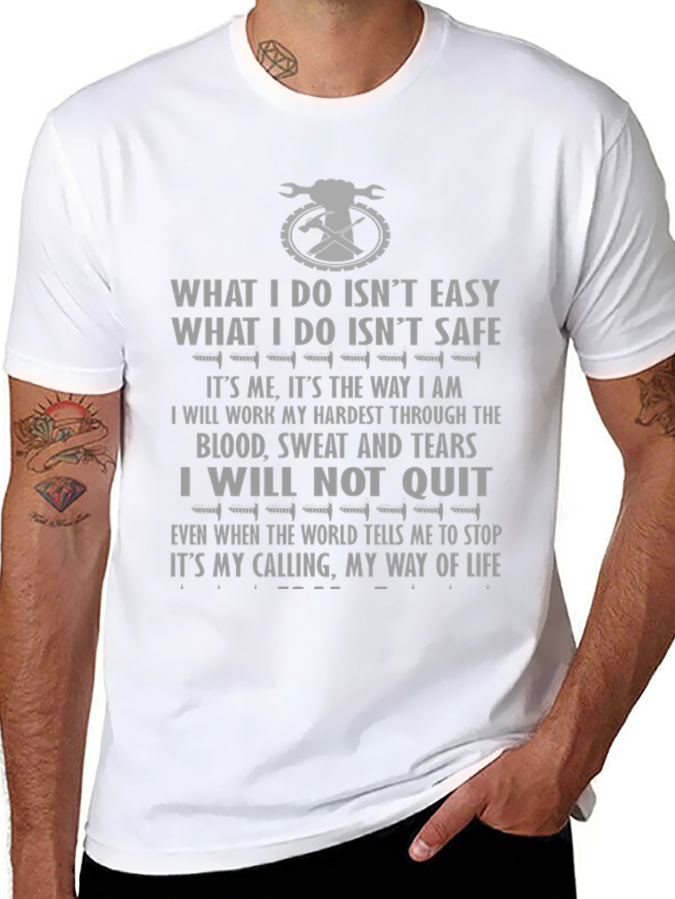 What I Do Isnt Easy Mens Black T-Shirt