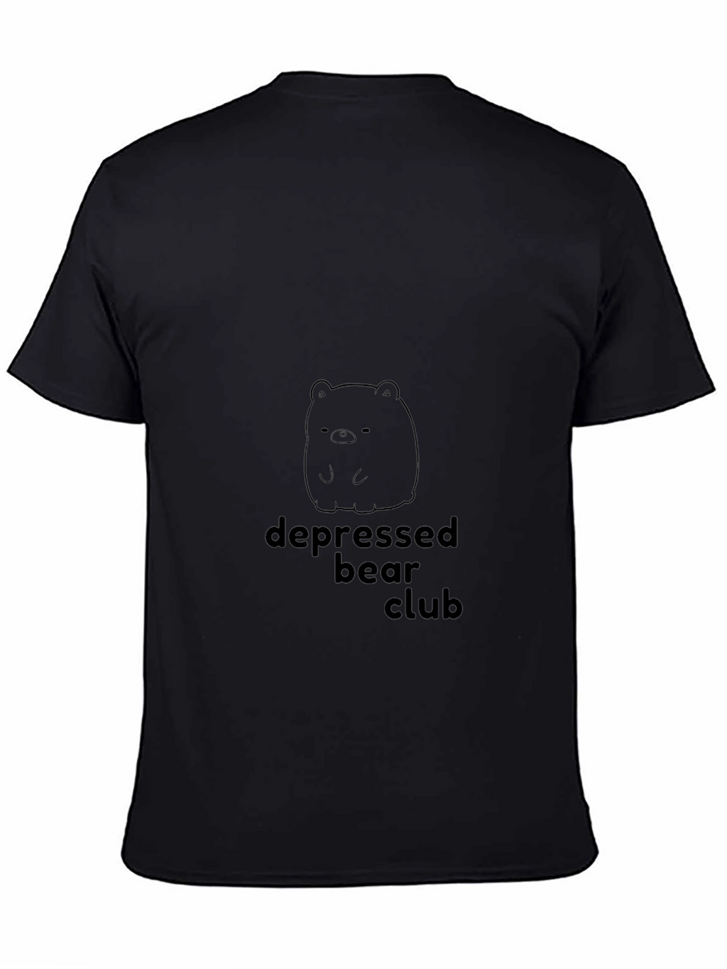 Depressed Bear Club Graphic Tee - Black Cotton T-Shirt