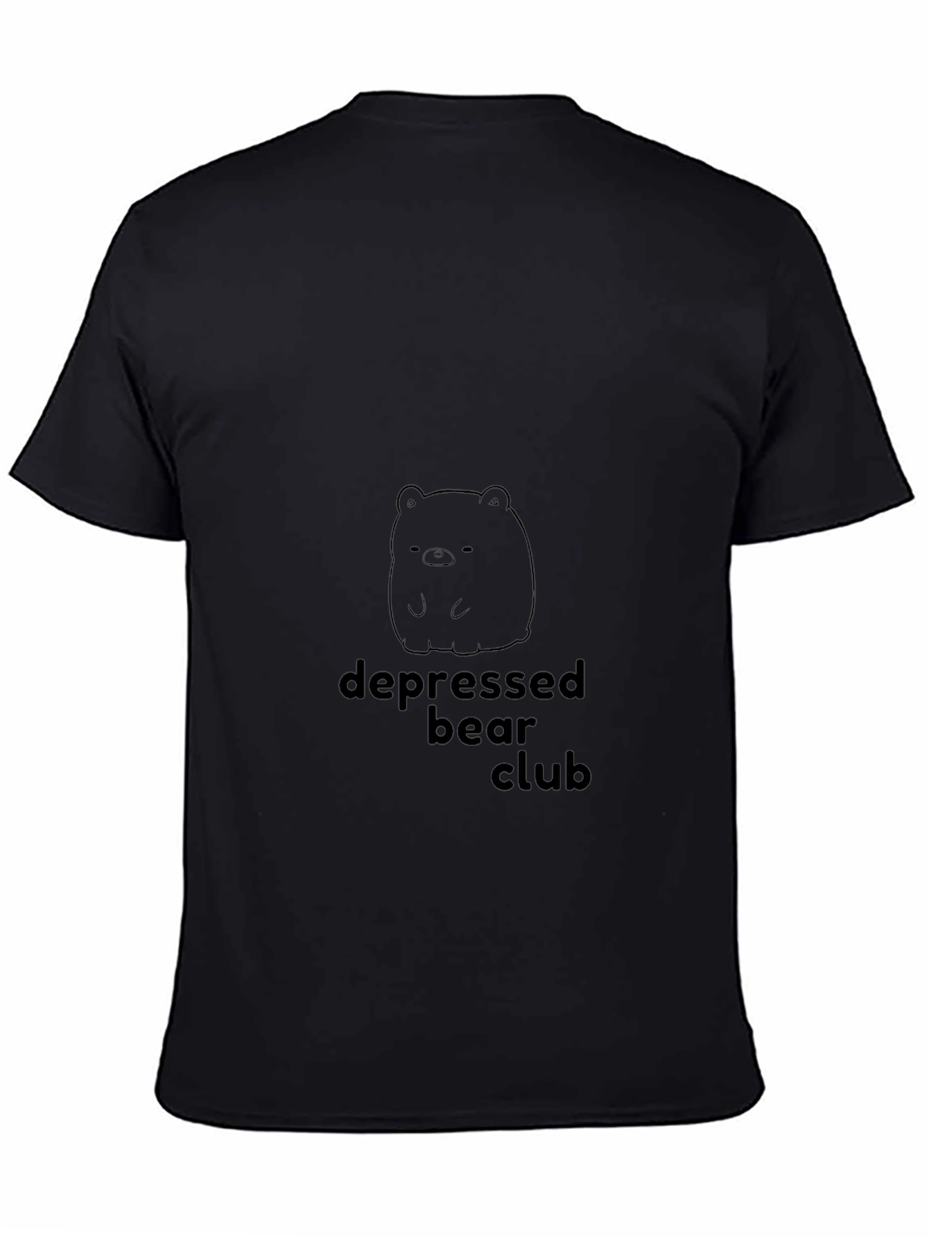 Depressed Bear Club Graphic Tee - Black Cotton T-Shirt
