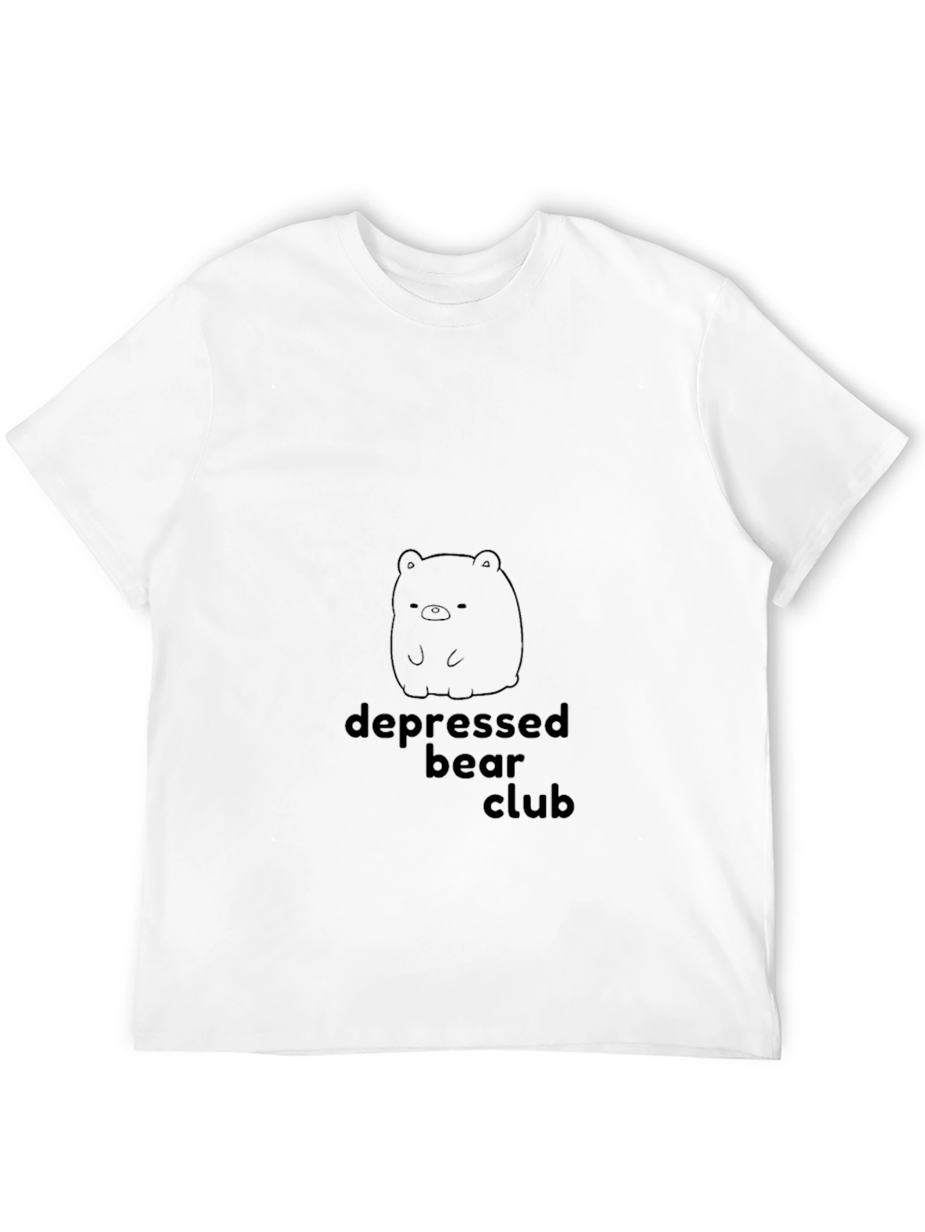 Depressed Bear Club Graphic Tee - Black Cotton T-Shirt
