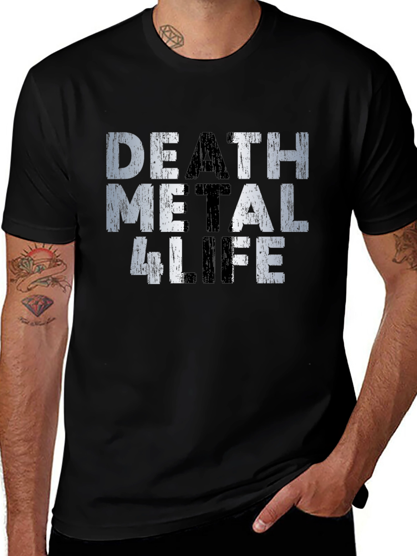 Death Metal 4 Life Graphic Tee - Black Cotton T-Shirt