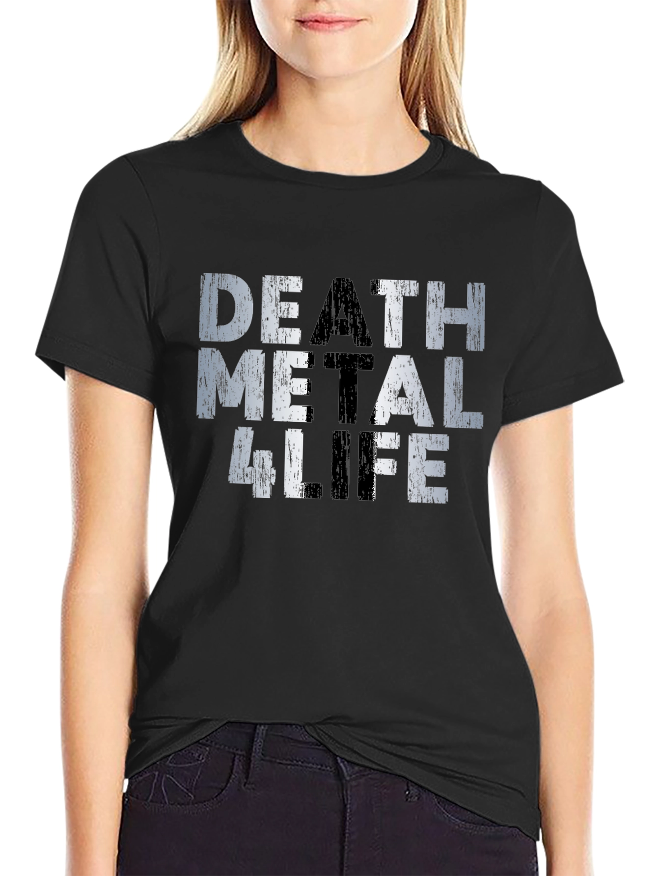 Death Metal 4 Life Graphic Tee - Black Cotton T-Shirt