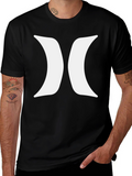 Black Hurley T-Shirt with White Logo