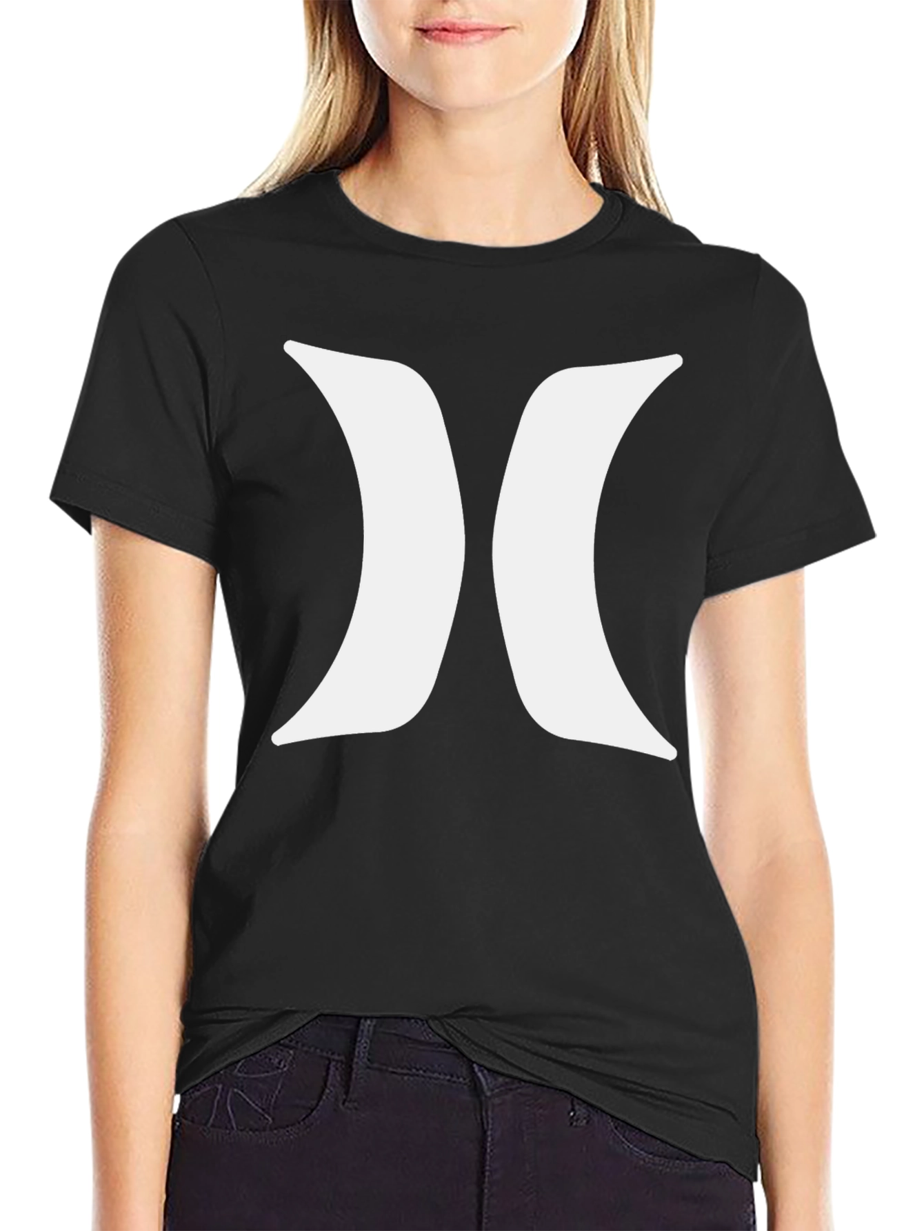 Black Hurley T-Shirt with White Logo