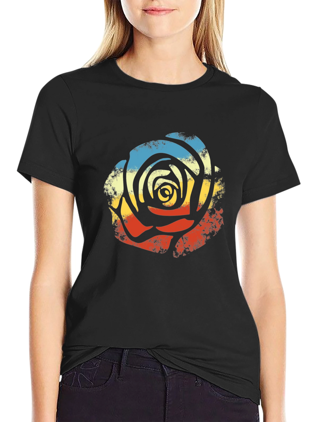 Retro Rose Graphic Tee - Stylish Comfort