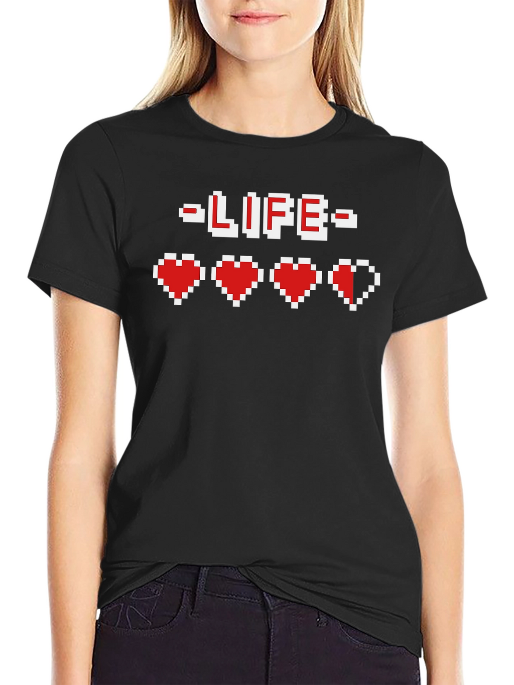 Pixel Heart Gamer Life T-Shirt - Retro Gaming Tee