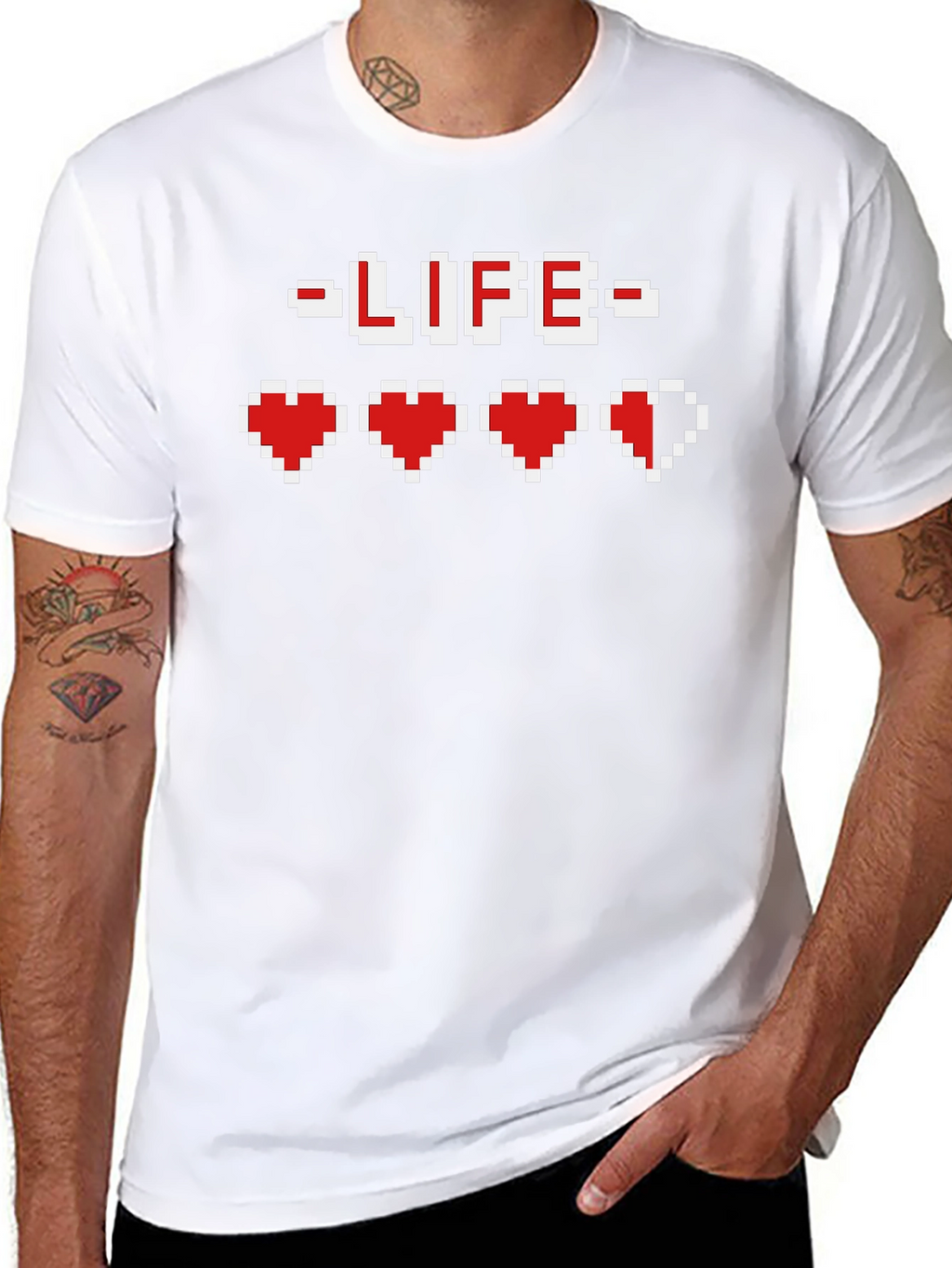 Pixel Heart Gamer Life T-Shirt - Retro Gaming Tee