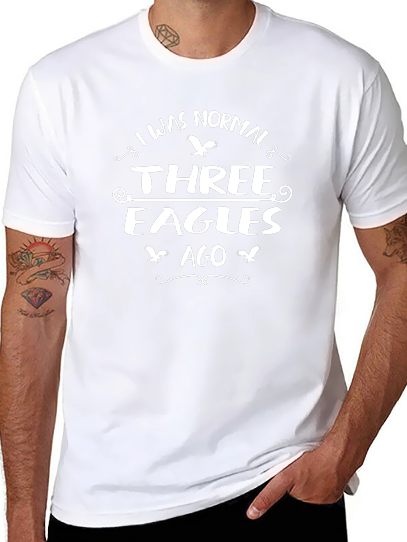 I Was Normal Three Eagles Ago Black T-Shirt