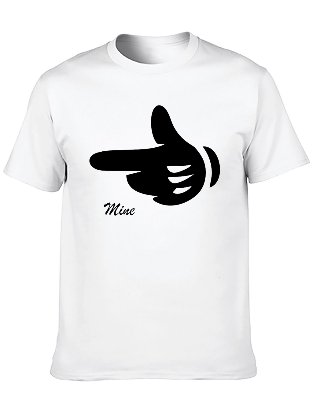 Mine Finger Gun Graphic Black T-Shirt