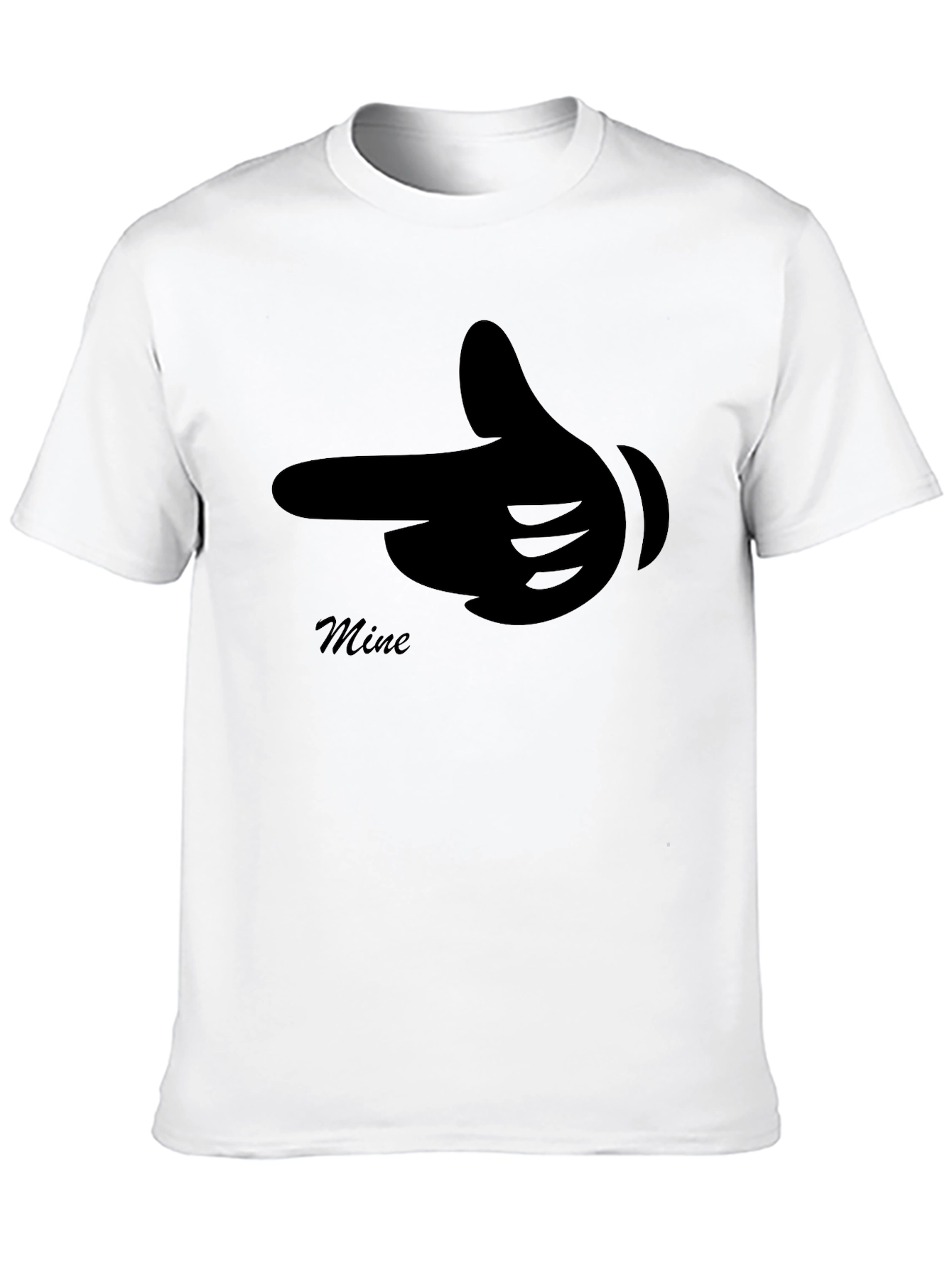 Mine Finger Gun Graphic Black T-Shirt
