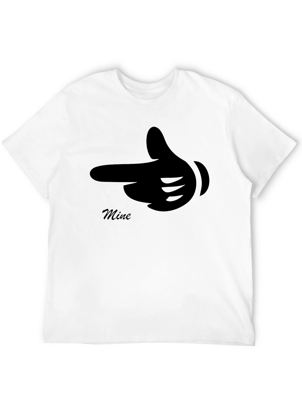 Mine Finger Gun Graphic Black T-Shirt