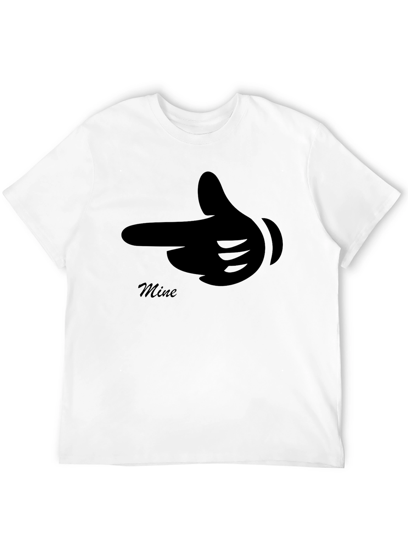 Mine Finger Gun Graphic Black T-Shirt