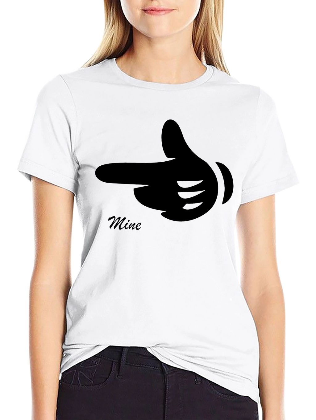 Mine Finger Gun Graphic Black T-Shirt