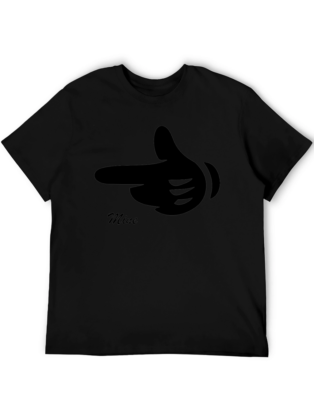 Mine Finger Gun Graphic Black T-Shirt