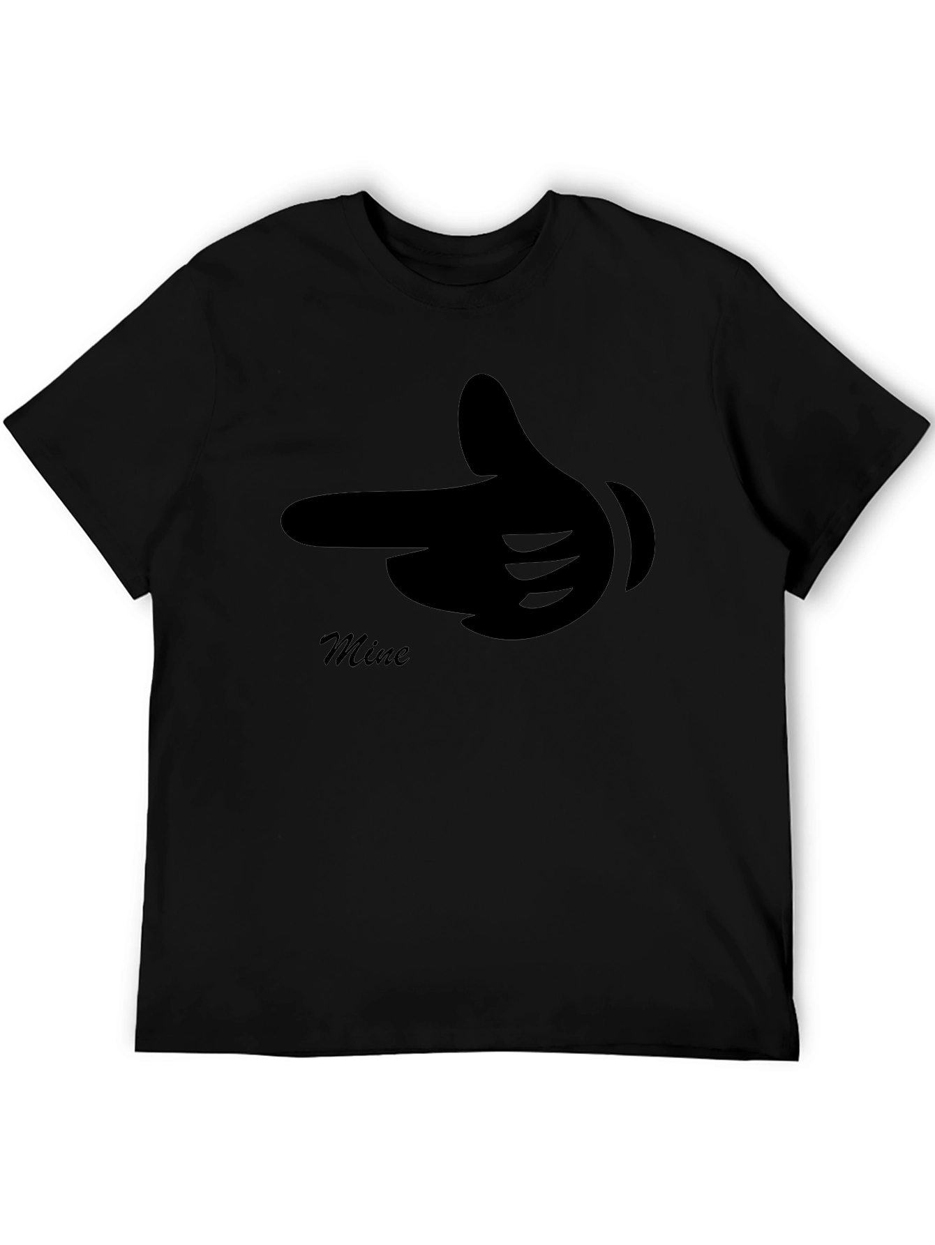 Mine Finger Gun Graphic Black T-Shirt
