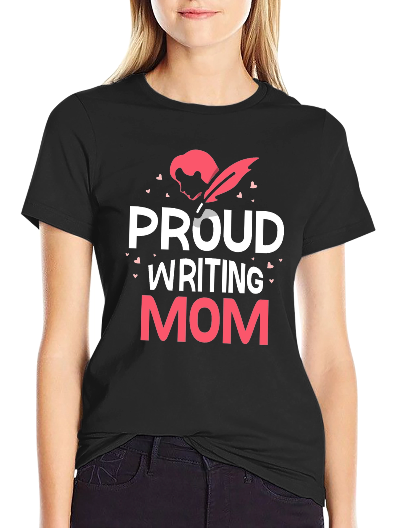 Proud Writing Mom T-Shirt - Black Tee
