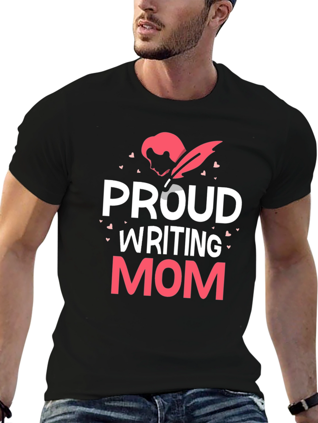 Proud Writing Mom T-Shirt - Black Tee