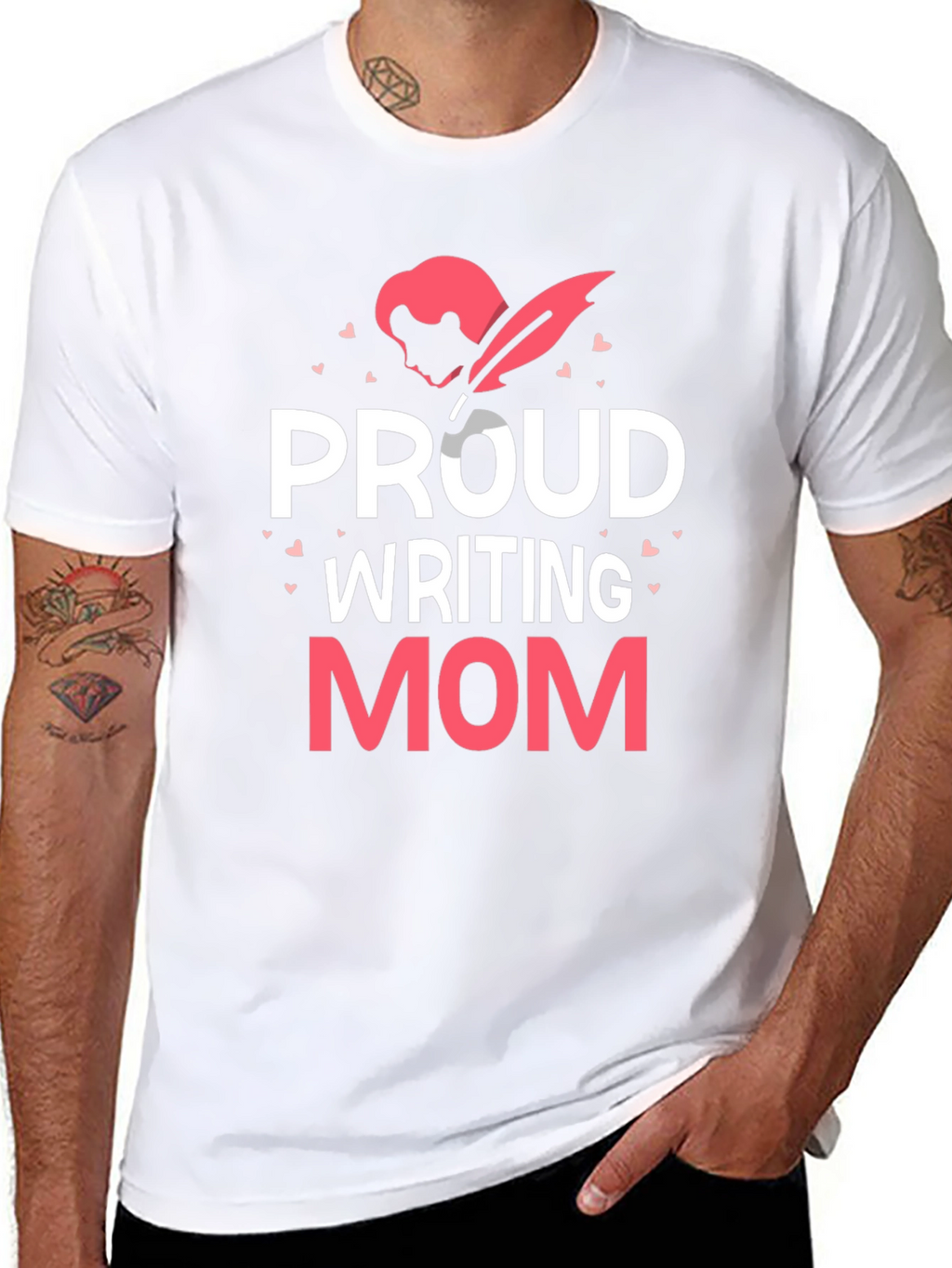 Proud Writing Mom T-Shirt - Black Tee