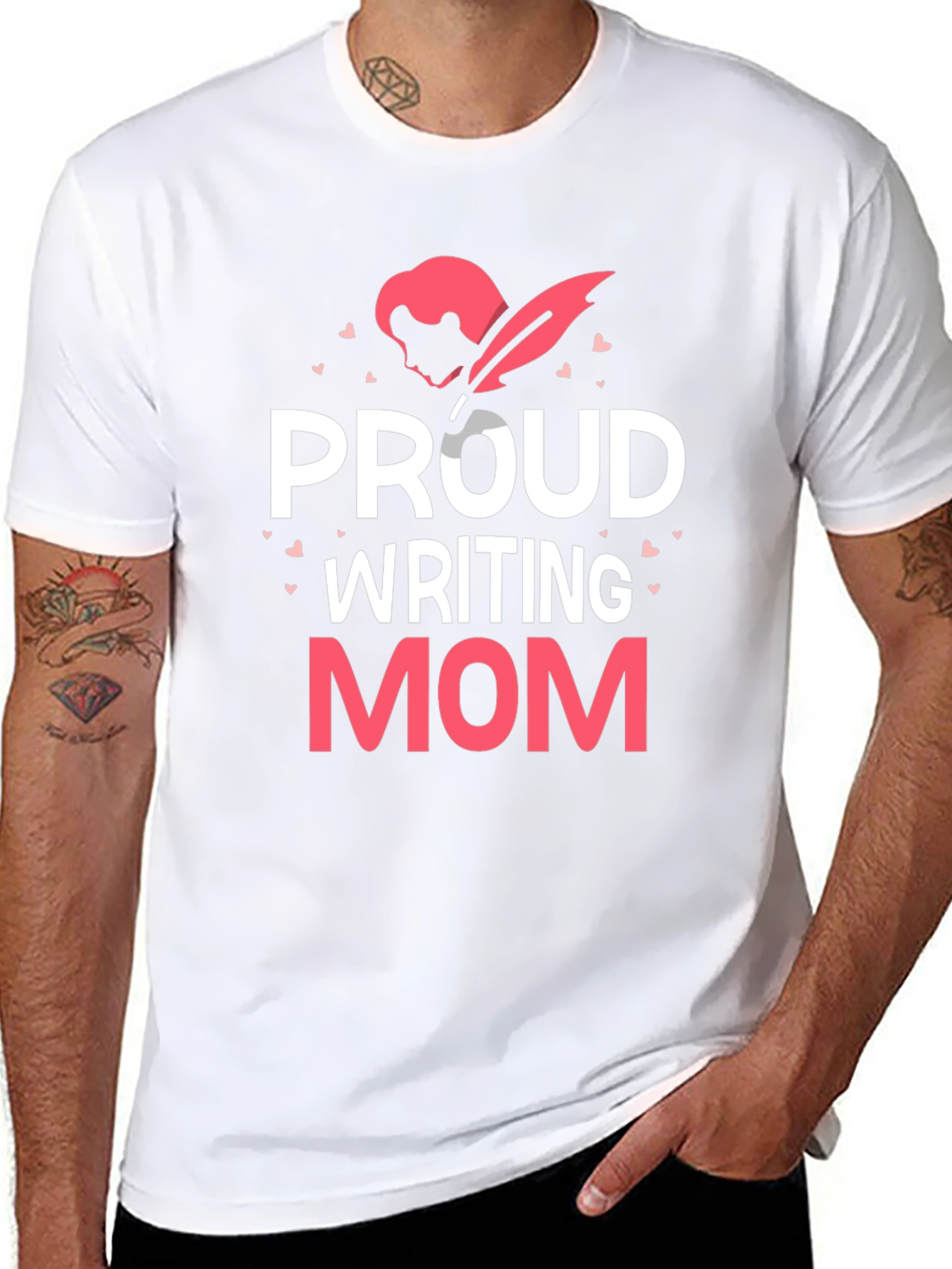 Proud Writing Mom T-Shirt - Black Tee