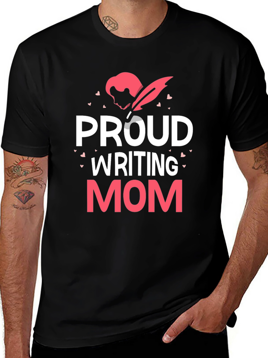Proud Writing Mom T-Shirt - Black Tee