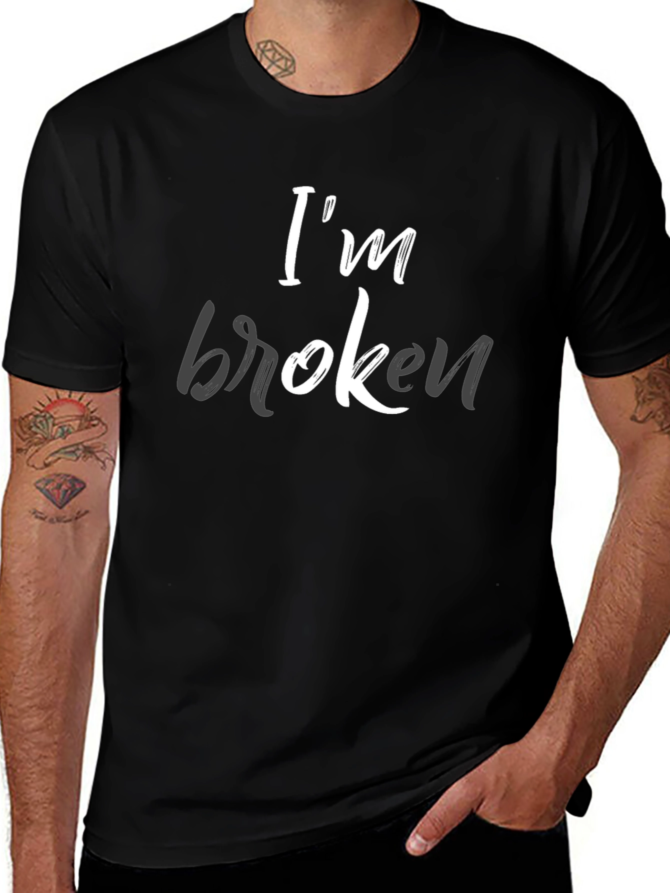 Im Broken Graphic Tee - Mens Black T-Shirt