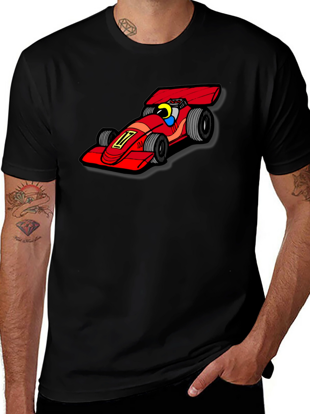 Formula 1 Race Car Graphic Tee - Black