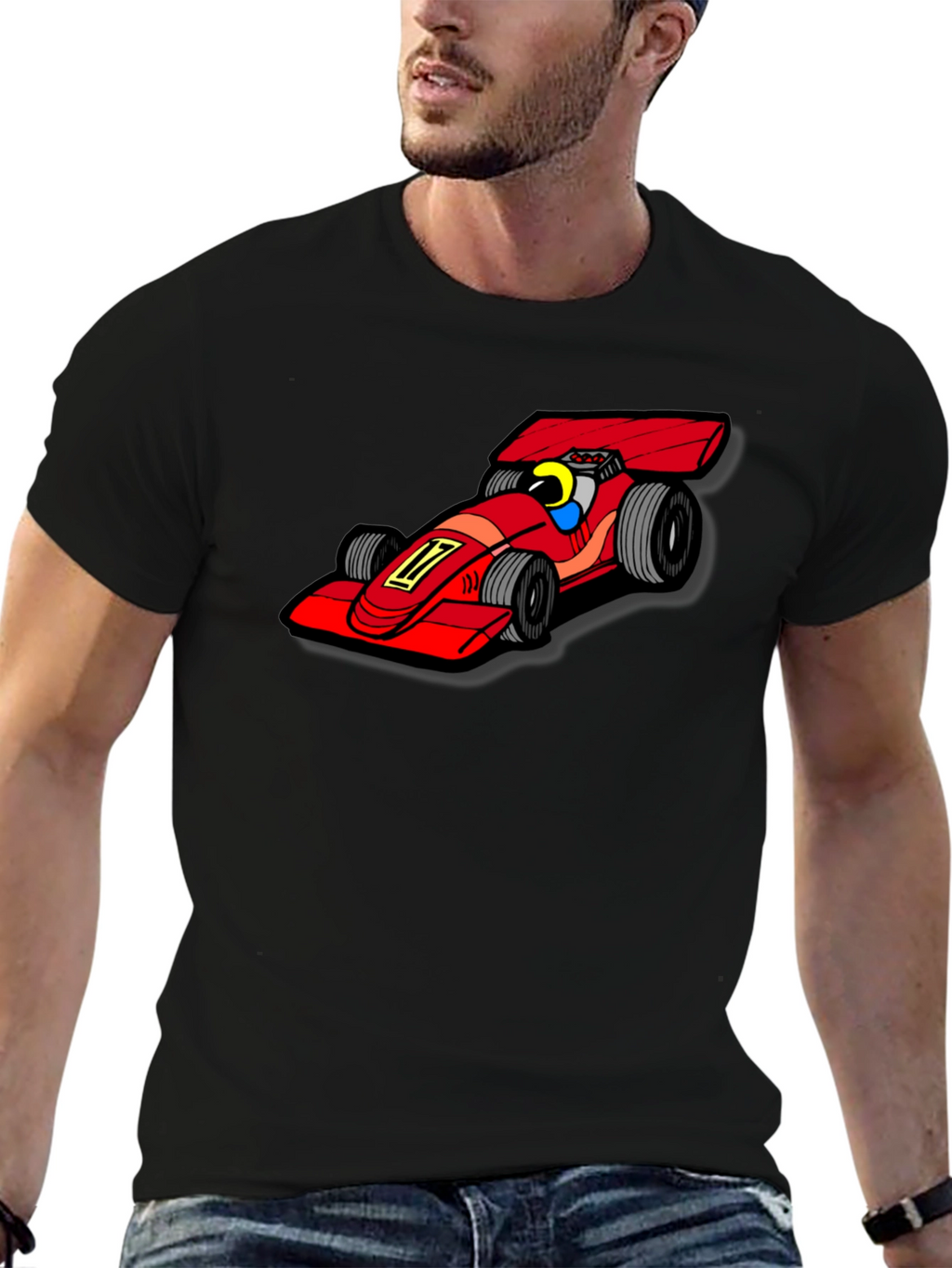 Formula 1 Race Car Graphic Tee - Black