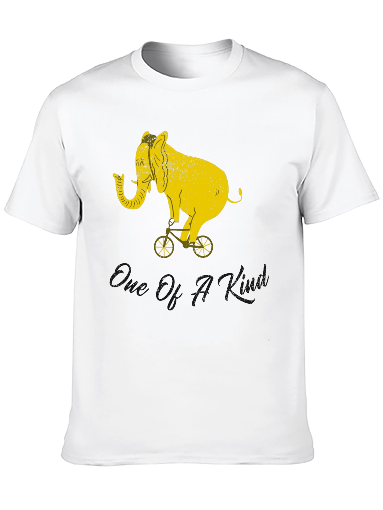 Elephant Riding Bike Graphic T-Shirt - Unisex Black Tee