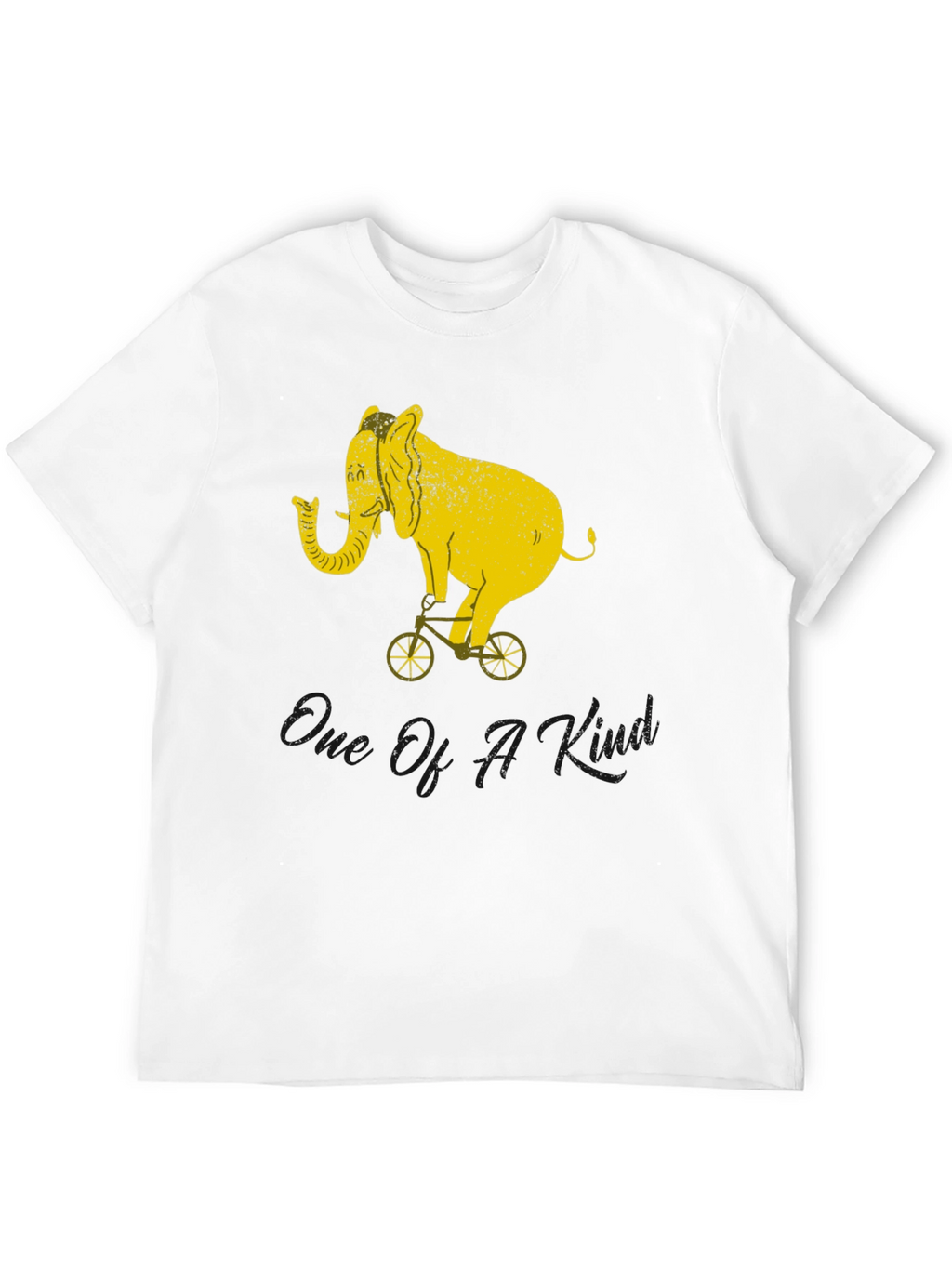 Elephant Riding Bike Graphic T-Shirt - Unisex Black Tee