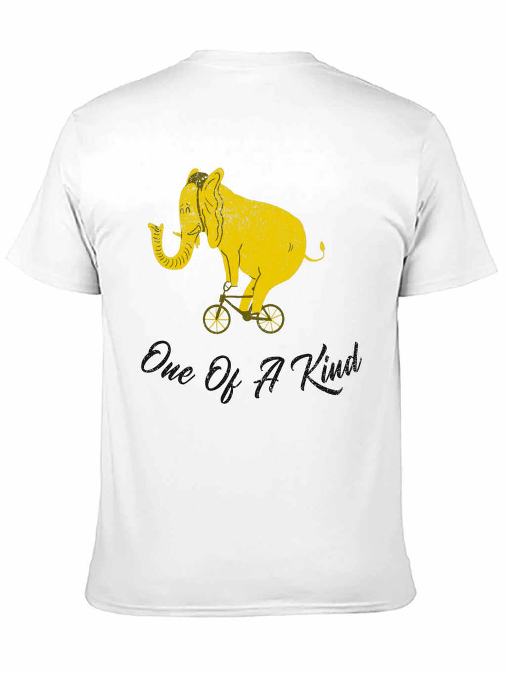 Elephant Riding Bike Graphic T-Shirt - Unisex Black Tee
