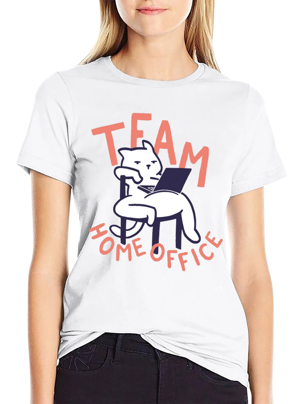 Team Home Office Black Cat T-Shirt