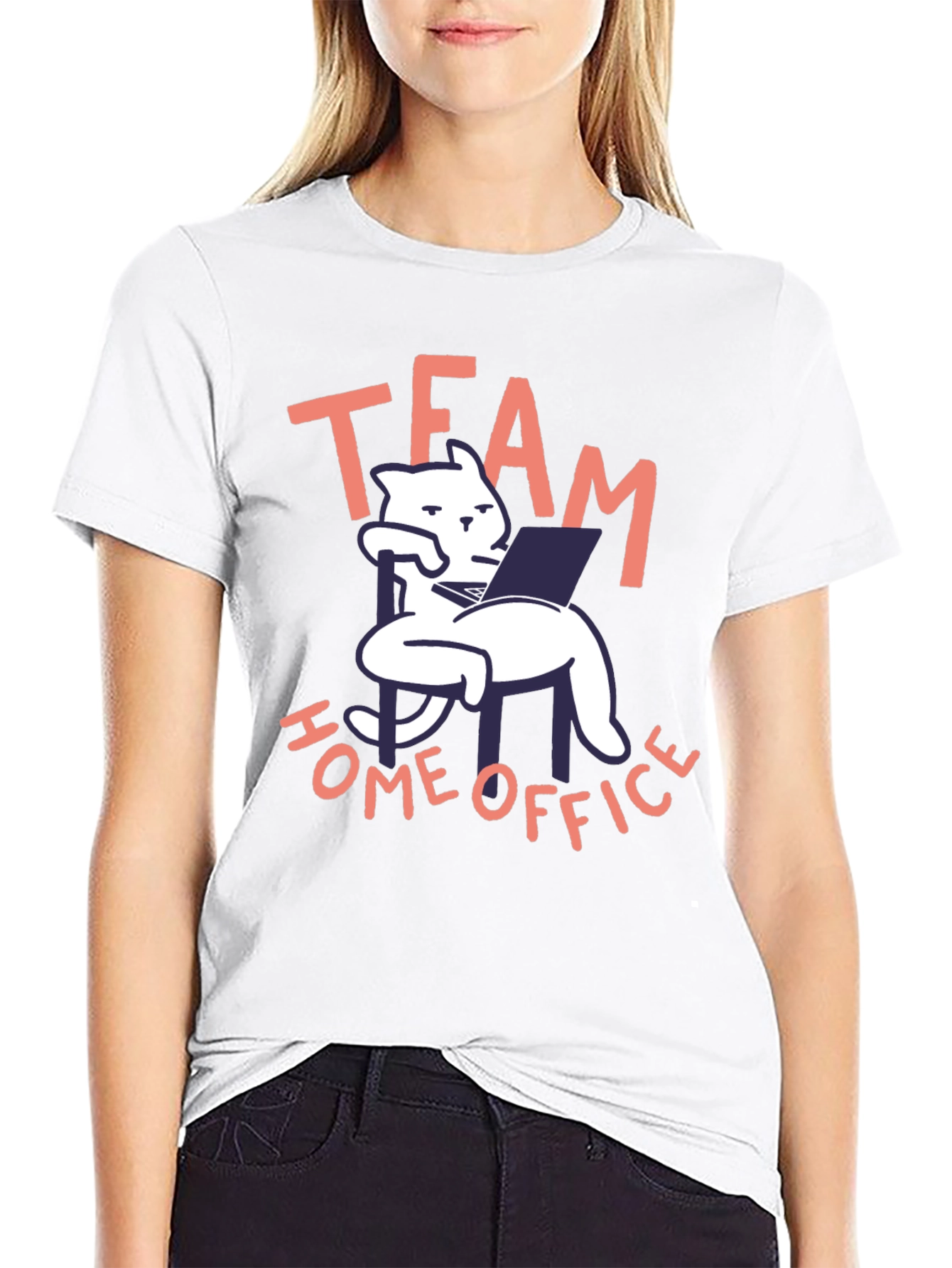 Team Home Office Black Cat T-Shirt