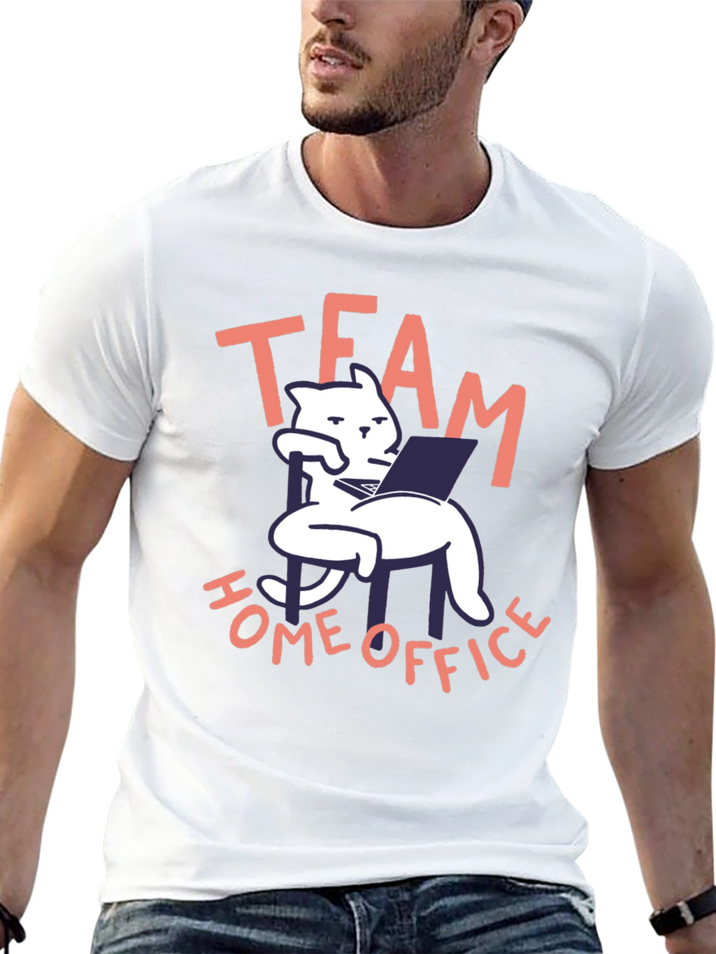 Team Home Office Black Cat T-Shirt