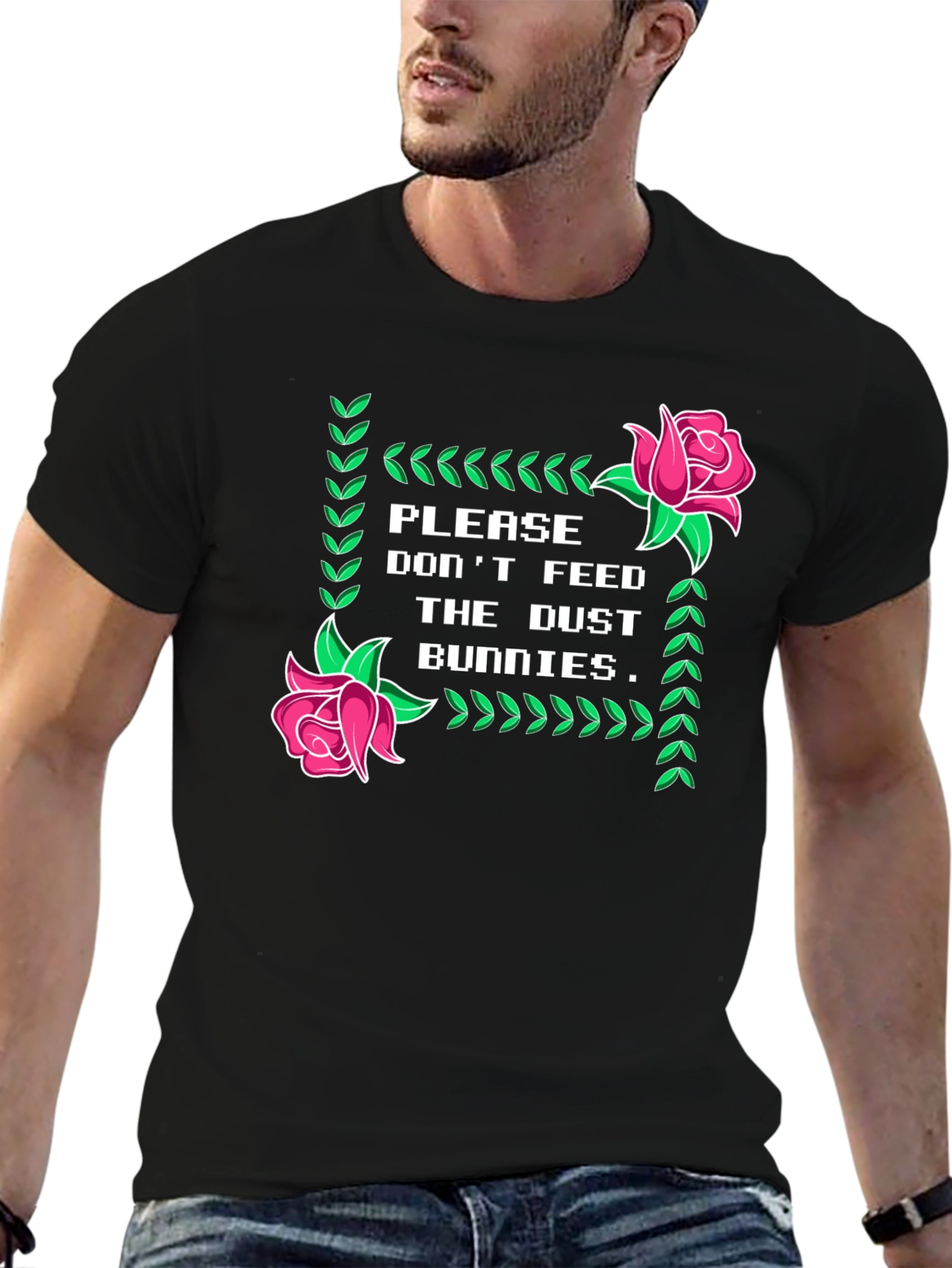 Dust Bunnies Tee - Novelty Graphic Print T-Shirt