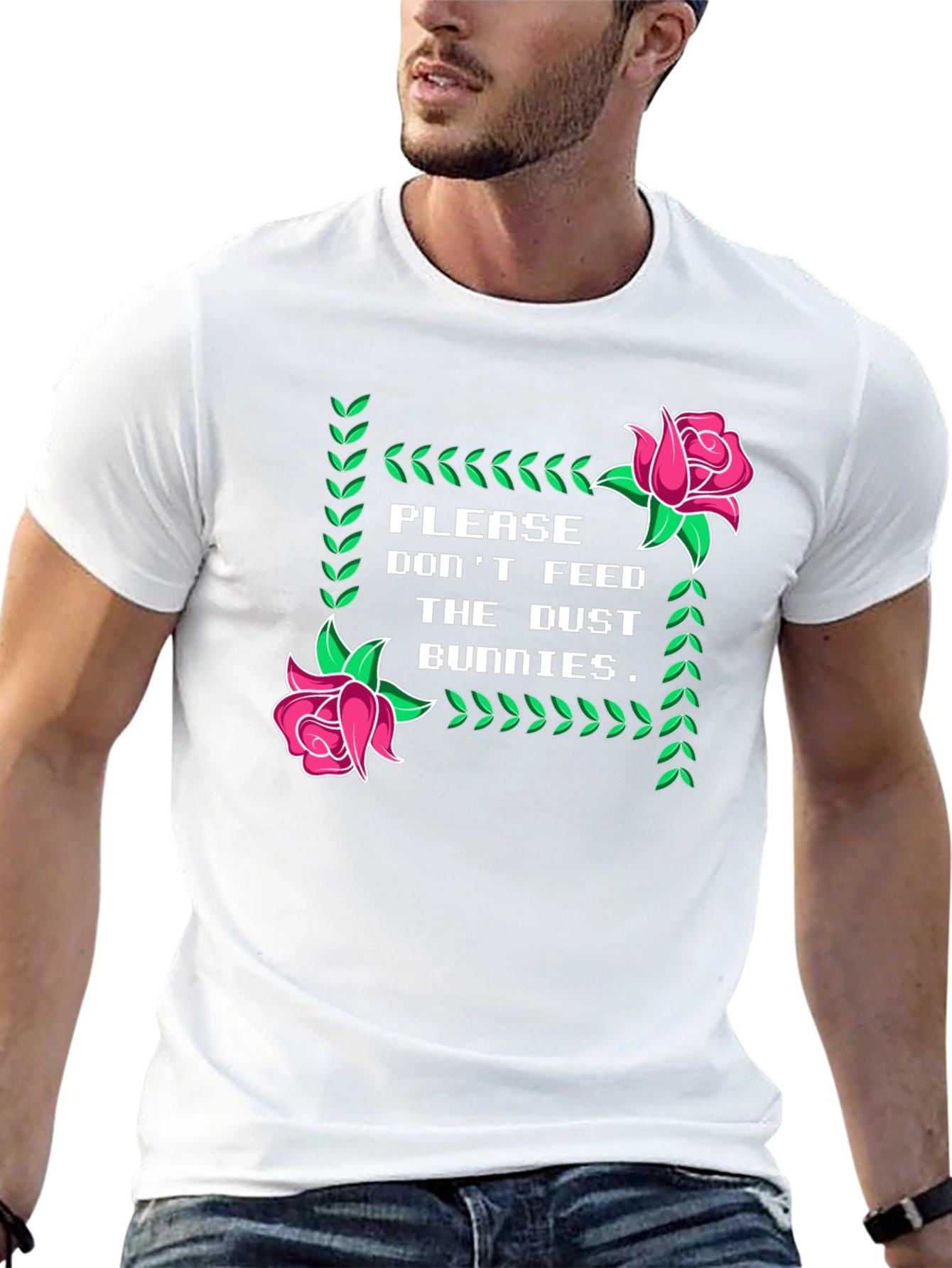 Dust Bunnies Tee - Novelty Graphic Print T-Shirt