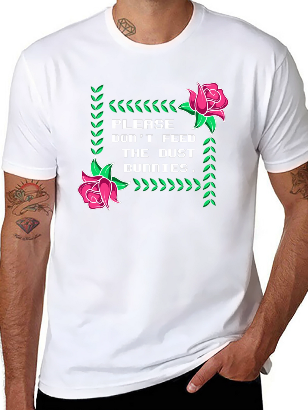 Dust Bunnies Tee - Novelty Graphic Print T-Shirt