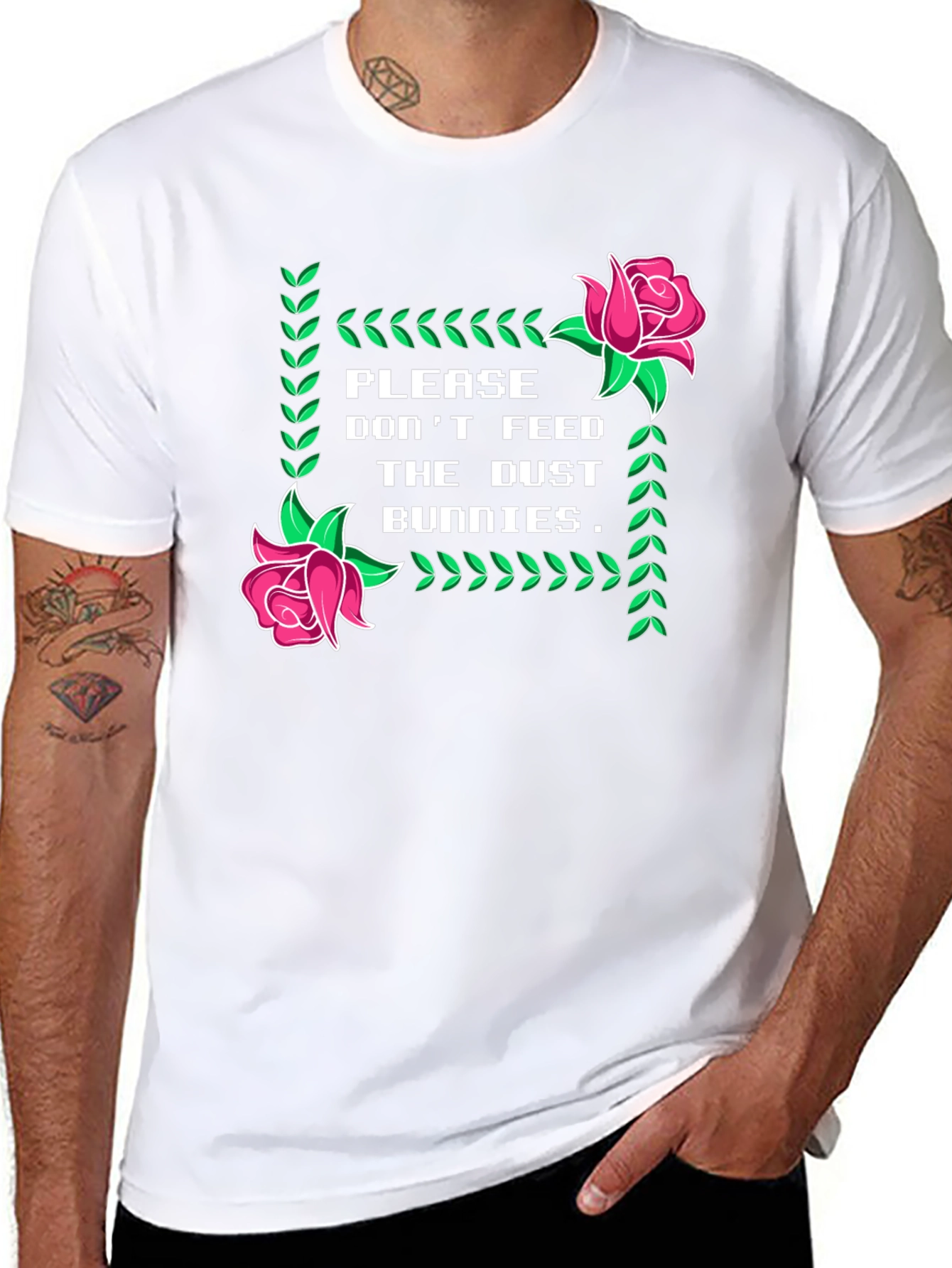 Dust Bunnies Tee - Novelty Graphic Print T-Shirt