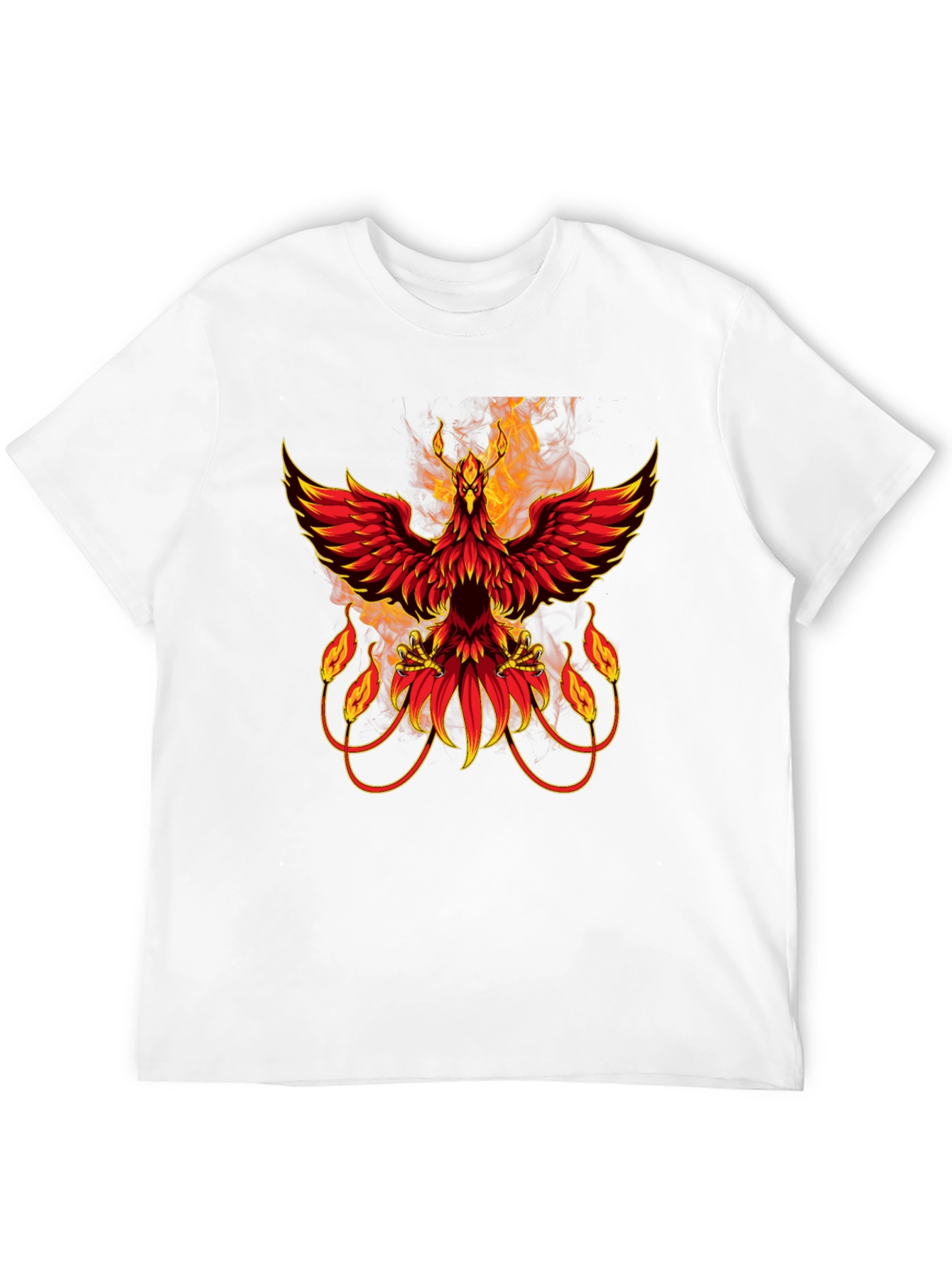 Phoenix Firebird Graphic Print Black T-Shirt