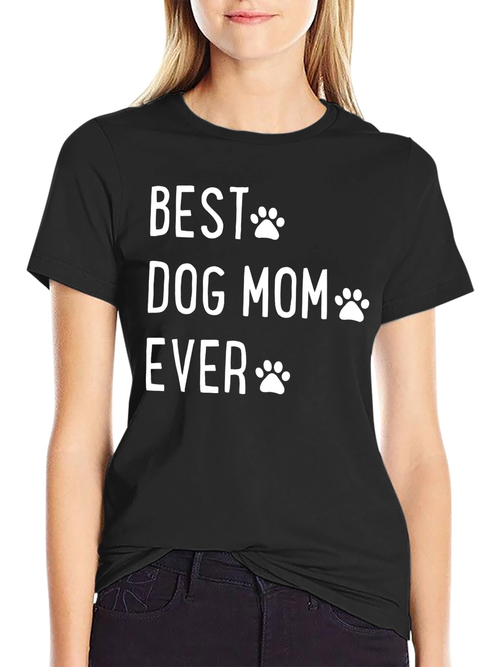 Best Dog Mom Ever Black Graphic Tee